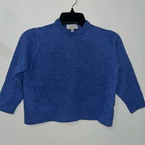 Turnbury Extra Fine Merino Wool Sweater Kids XXL Round Neck Winter Blue